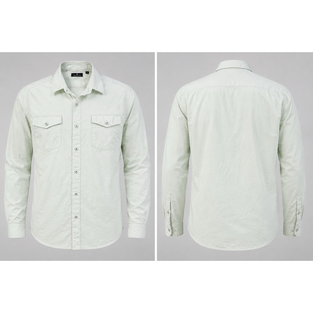 7 Diamonds Men's Button Up Shirt Light Green Long Sleeve Button Up XL